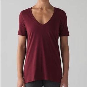 LULULEMON V Neck Short Sleeve-Gray